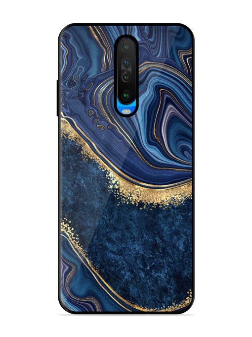 Abstract Background Blue Glossy Metal TPU Phone Cover for Poco X2 Zapvi