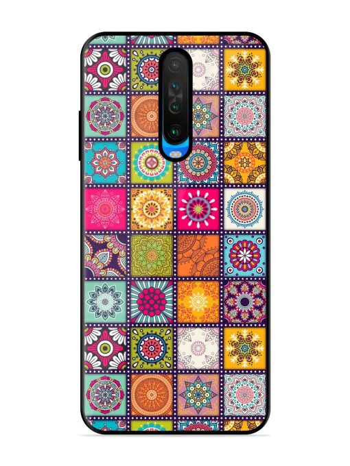 Seamless Pattern Vintage Glossy Metal Phone Cover for Poco X2 Zapvi