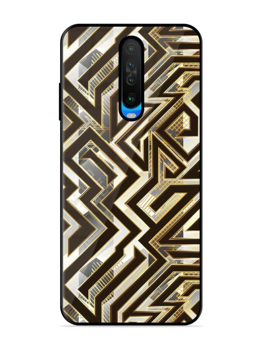 Technology Geometric Seamless Glossy Metal Phone Cover for Poco X2 Zapvi