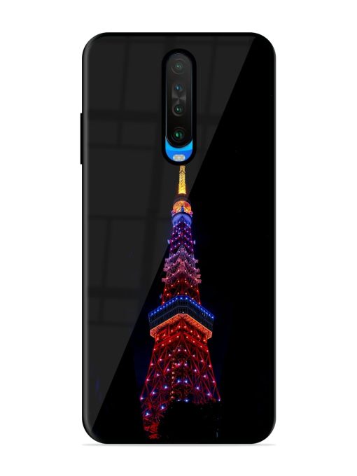 Eiffel Tower Night View Glossy Metal Phone Cover for Poco X2 Zapvi