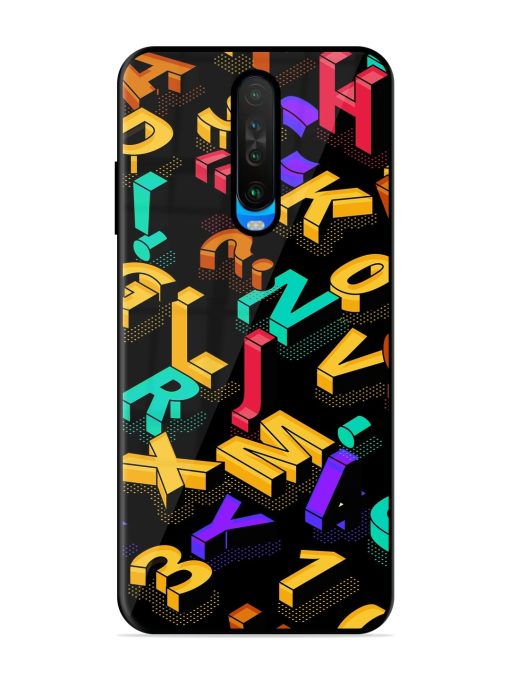 Seamless Pattern With Letters Glossy Metal Phone Cover for Poco X2 Zapvi