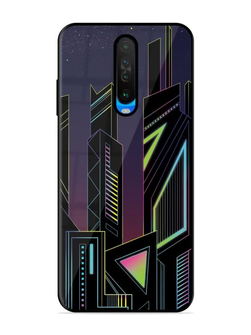 Neon Dreamscape Glossy Metal Phone Cover for Poco X2