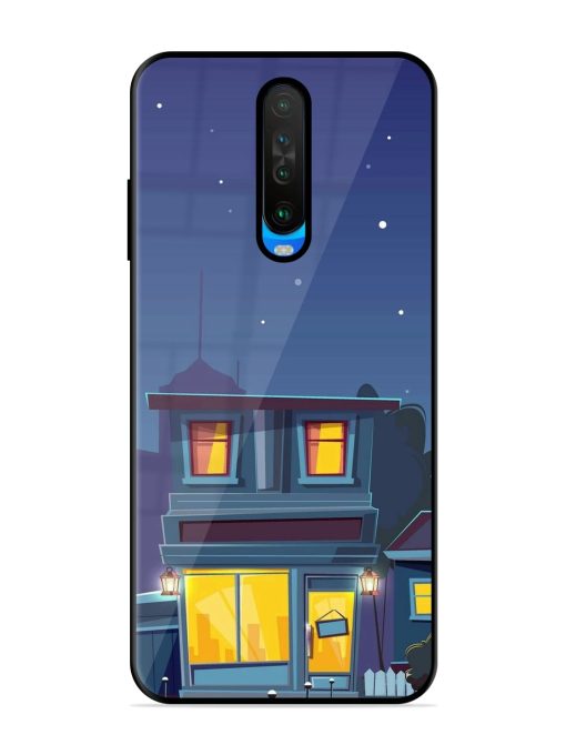 Vector Night House Glossy Metal Phone Cover for Poco X2 Zapvi