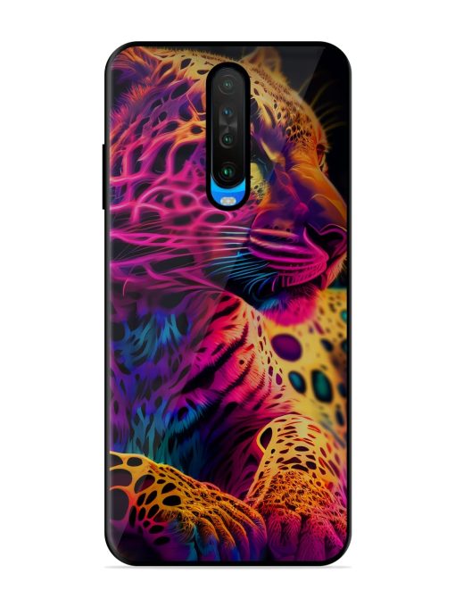 Leopard Art Glossy Metal Phone Cover for Poco X2