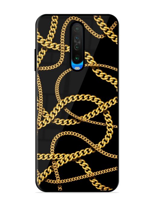 Decorative Golde Chain Glossy Metal Phone Cover for Poco X2 Zapvi