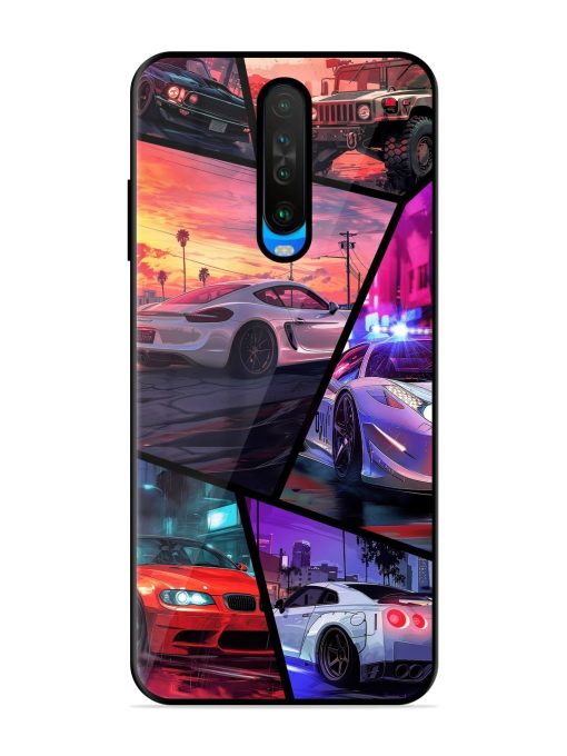 Ride In Pixels Glossy Metal Phone Cover for Poco X2 Zapvi