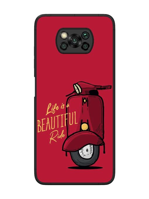 Life Is Beautiful Rides Glossy Metal Phone Cover for Poco X3 Zapvi