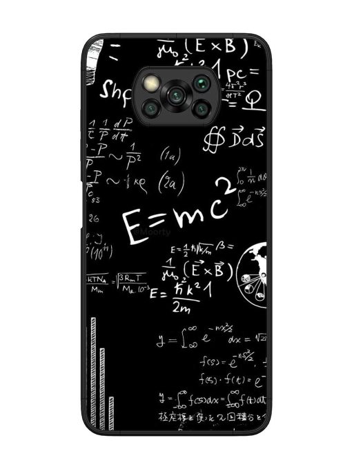 E=Mc2 Mass?Energy Equivalence Glossy Metal Phone Cover for Poco X3 Zapvi