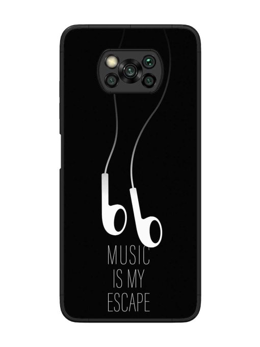 Music Is My Escape Glossy Metal Phone Cover for Poco X3 Zapvi