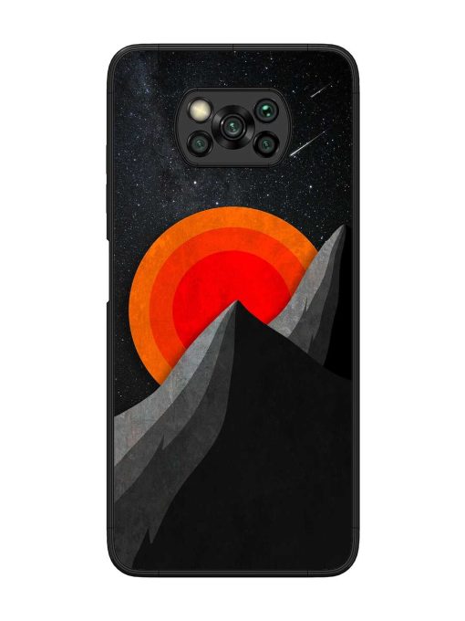 Black Mountain Glossy Metal Phone Cover for Poco X3 Zapvi