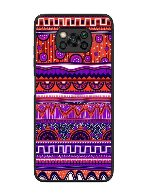 Ethnic Seamless Pattern Glossy Metal TPU Phone Cover for Poco X3