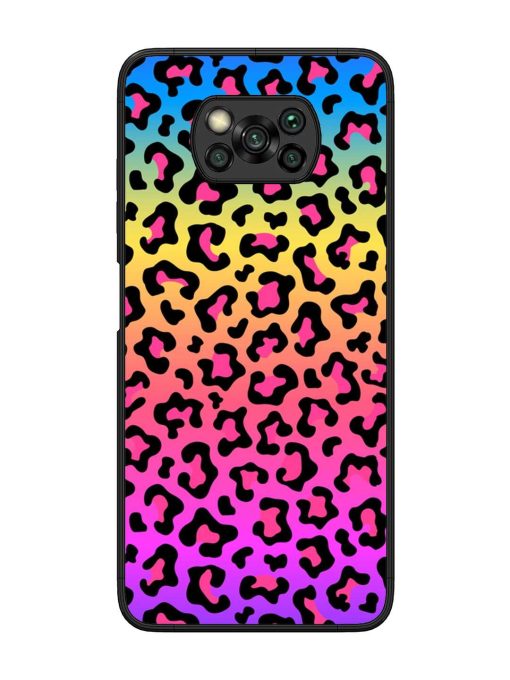 Neon Rainbow Colored Glossy Metal Phone Cover for Poco X3 Zapvi