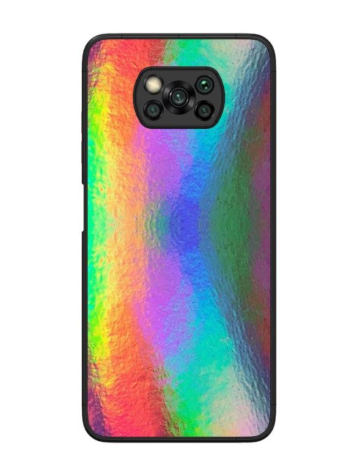 Colorful Holographic Background Glossy Metal TPU Phone Cover for Poco X3 Zapvi