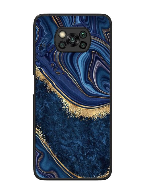 Abstract Background Blue Glossy Metal TPU Phone Cover for Poco X3 Zapvi