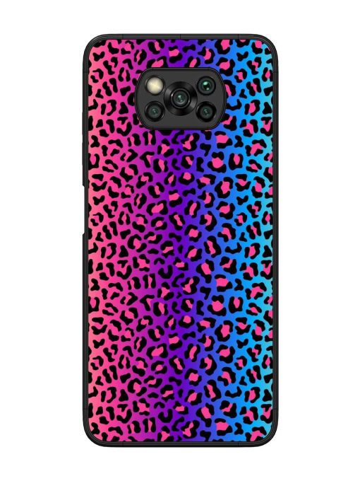 Colorful Leopard Seamless Glossy Metal Phone Cover for Poco X3 Zapvi