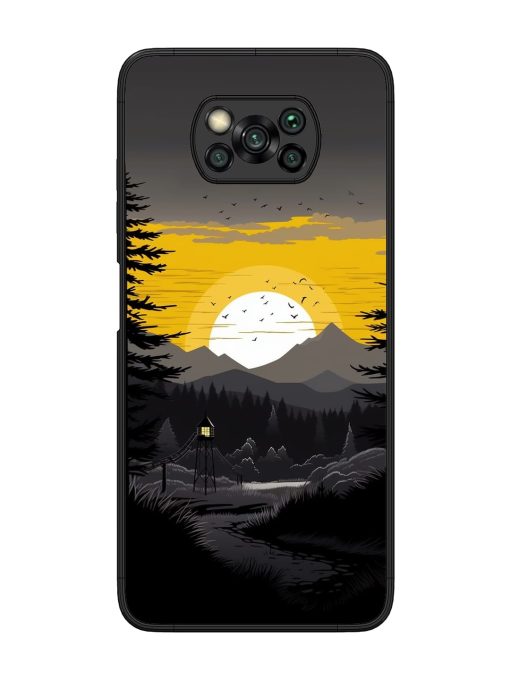 Sunset Vector Glossy Metal Phone Cover for Poco X3 Zapvi