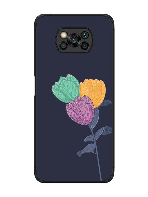 Flower Vector Glossy Metal Phone Cover for Poco X3 Zapvi