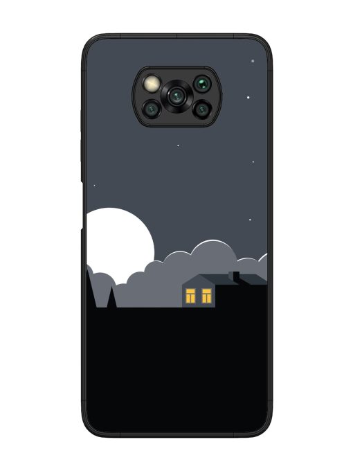 Full Moon Vector Art Glossy Metal Phone Cover for Poco X3