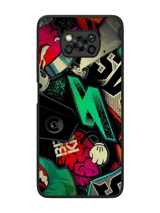 Graffiti Art Glossy Metal Phone Cover for Poco X3 Zapvi