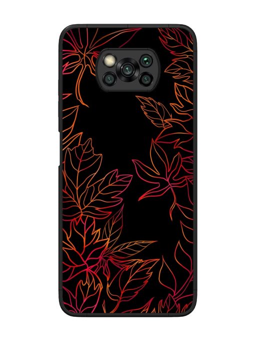 Red Floral Pattern Glossy Metal Phone Cover for Poco X3 Zapvi