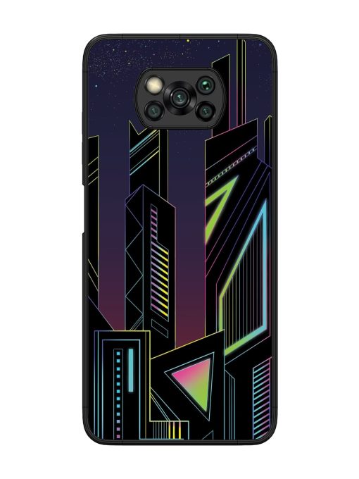 Neon Dreamscape Glossy Metal Phone Cover for Poco X3