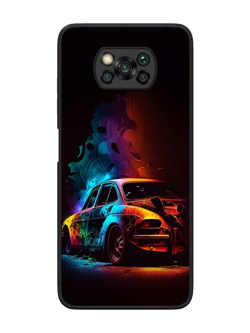 High Classic Car Art Glossy Metal Phone Cover for Poco X3 Zapvi