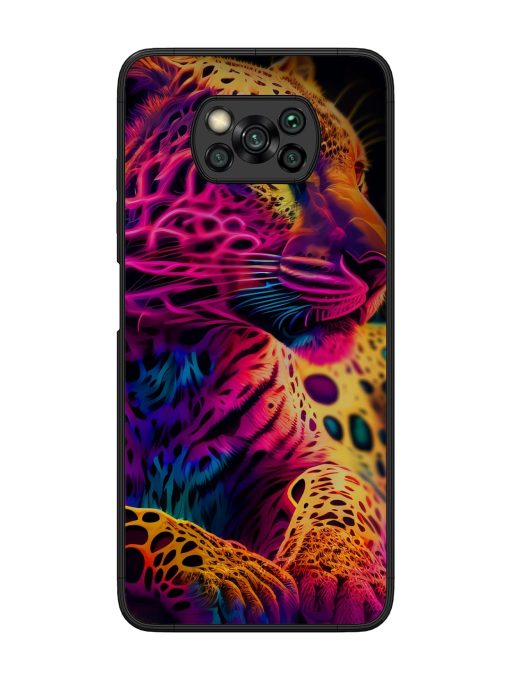 Leopard Art Glossy Metal Phone Cover for Poco X3