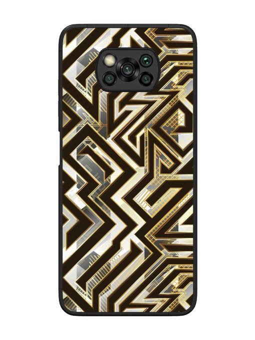 Technology Geometric Seamless Glossy Metal Phone Cover for Poco X3 Pro Zapvi