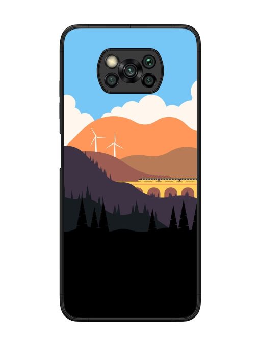 Minimal Mountain Vector Glossy Metal Phone Cover for Poco X3 Pro