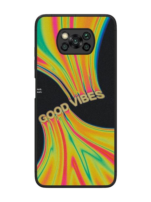 Good Vibes Glossy Metal Phone Cover for Poco X3 Pro Zapvi