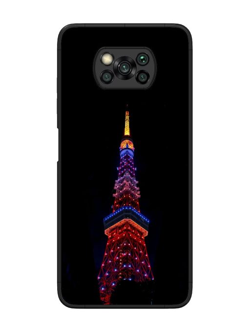 Eiffel Tower Night View Glossy Metal Phone Cover for Poco X3 Pro Zapvi