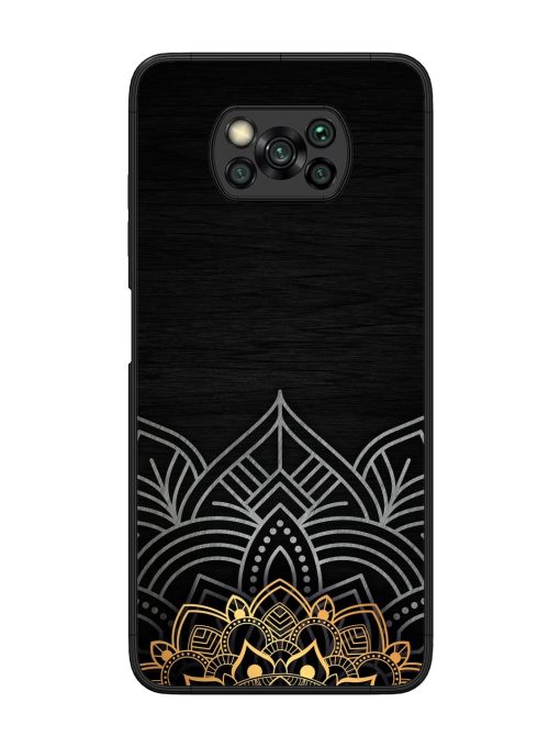 Decorative Golden Pattern Glossy Metal Phone Cover for Poco X3 Pro Zapvi