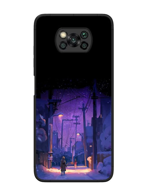 Winter Anime Art Glossy Metal Phone Cover for Poco X3 Pro