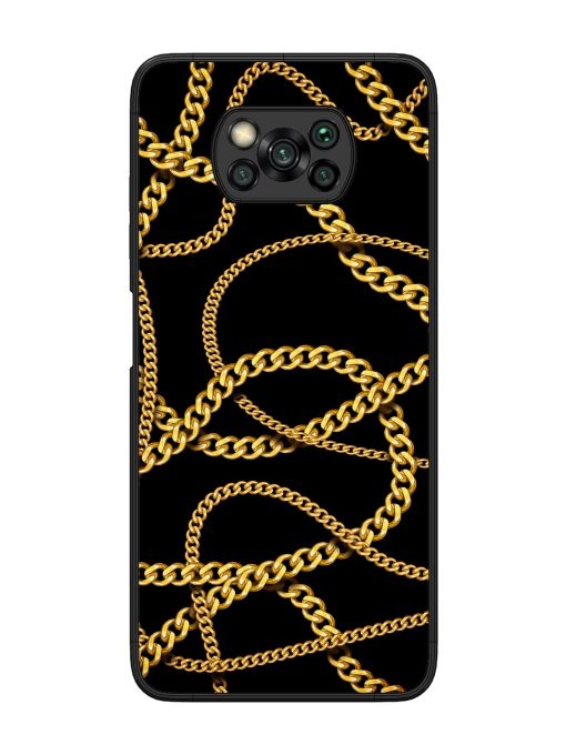 Decorative Golde Chain Glossy Metal Phone Cover for Poco X3 Pro Zapvi