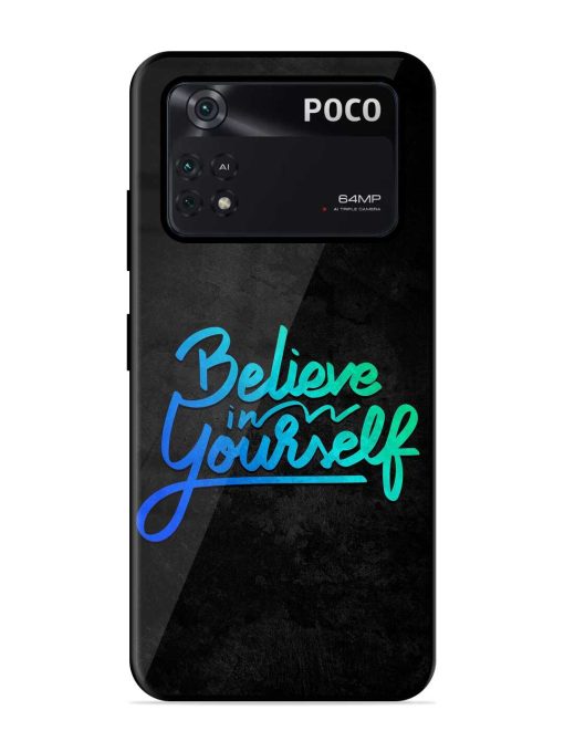 Believe In Yourself Glossy Metal Phone Cover for Poco X4 Pro (5G) Zapvi