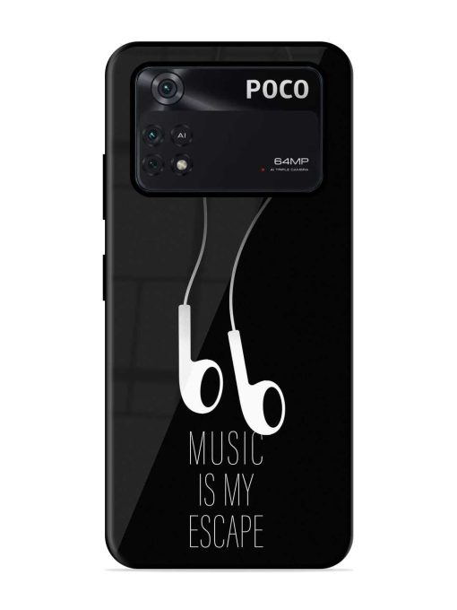 Music Is My Escape Glossy Metal Phone Cover for Poco X4 Pro (5G) Zapvi