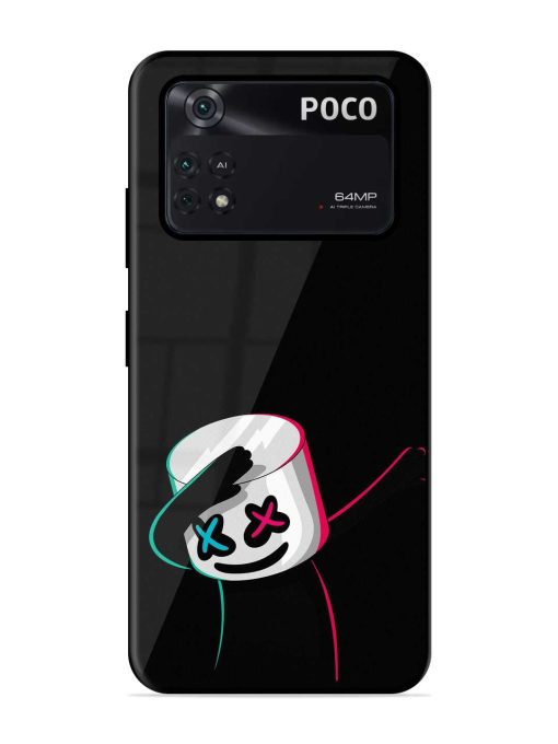 Black Marshmallow Glossy Metal Phone Cover for Poco X4 Pro (5G) Zapvi