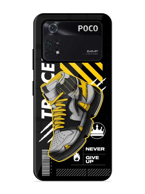 Shoe Background Glossy Metal Phone Cover for Poco X4 Pro (5G) Zapvi