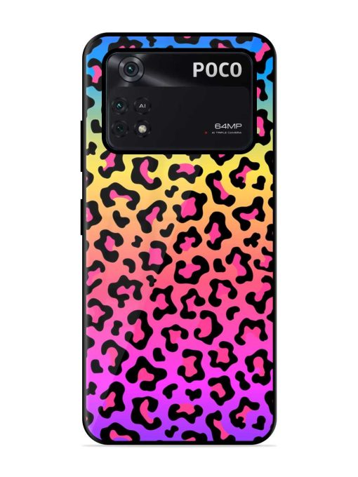 Neon Rainbow Colored Glossy Metal Phone Cover for Poco X4 Pro (5G) Zapvi