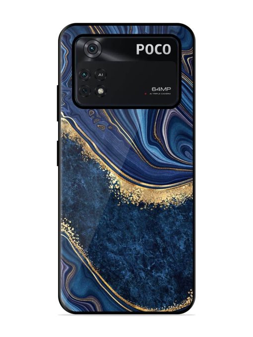 Abstract Background Blue Glossy Metal TPU Phone Cover for Poco X4 Pro (5G) Zapvi