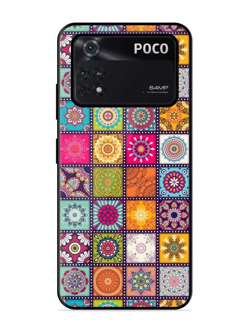 Seamless Pattern Vintage Glossy Metal Phone Cover for Poco X4 Pro (5G) Zapvi