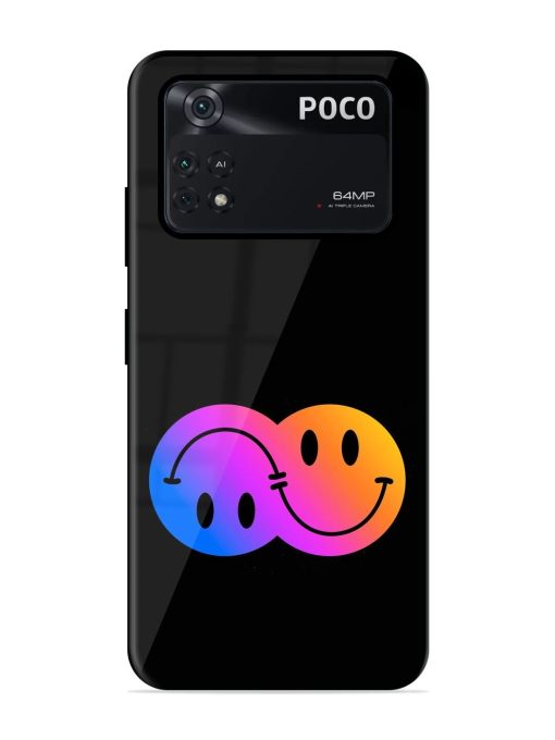 Gradient Smile Art Glossy Metal TPU Phone Cover for Poco X4 Pro (5G) Zapvi