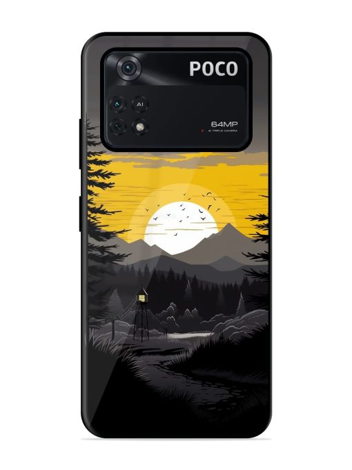 Sunset Vector Glossy Metal Phone Cover for Poco X4 Pro (5G)