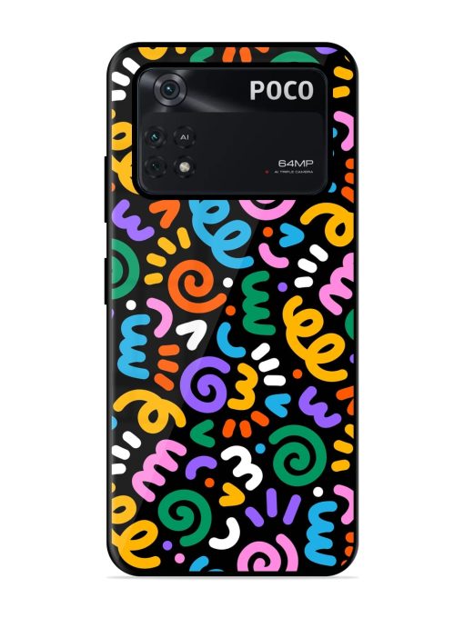 Colorful Seamless Vector Glossy Metal Phone Cover for Poco X4 Pro (5G) Zapvi