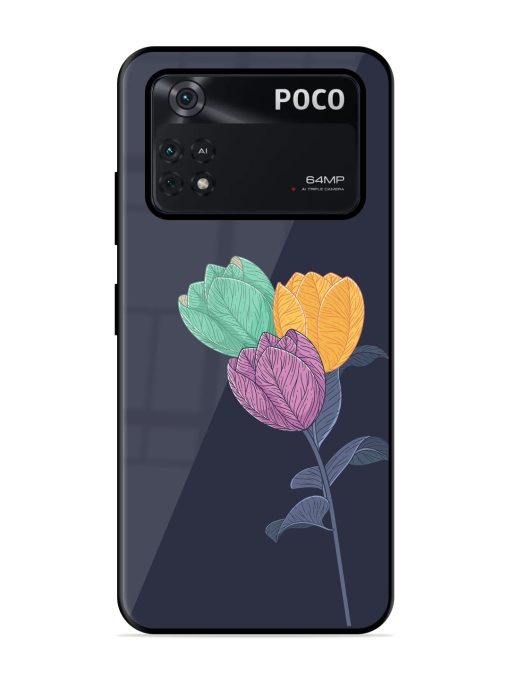 Flower Vector Glossy Metal Phone Cover for Poco X4 Pro (5G) Zapvi