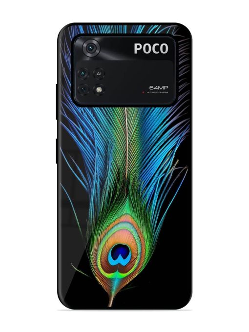 Peacock Feather Glossy Metal TPU Phone Cover for Poco X4 Pro (5G) Zapvi