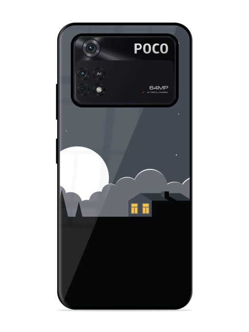 Full Moon Vector Art Glossy Metal Phone Cover for Poco X4 Pro (5G) Zapvi