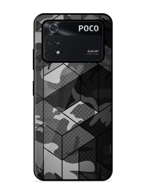 Hexagonal Pattern Glossy Metal Phone Cover for Poco X4 Pro (5G) Zapvi