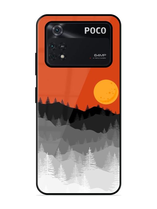 Mountain Lofi Sun Glossy Metal Phone Cover for Poco X4 Pro (5G) Zapvi