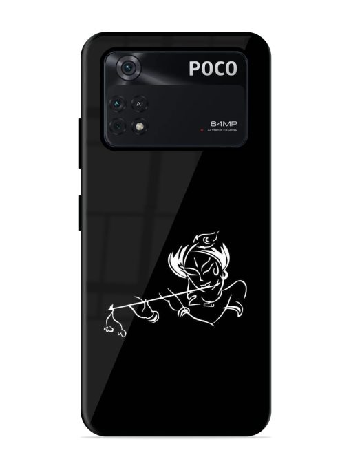 Krishna Flute Glossy Metal Phone Cover for Poco X4 Pro (5G) Zapvi